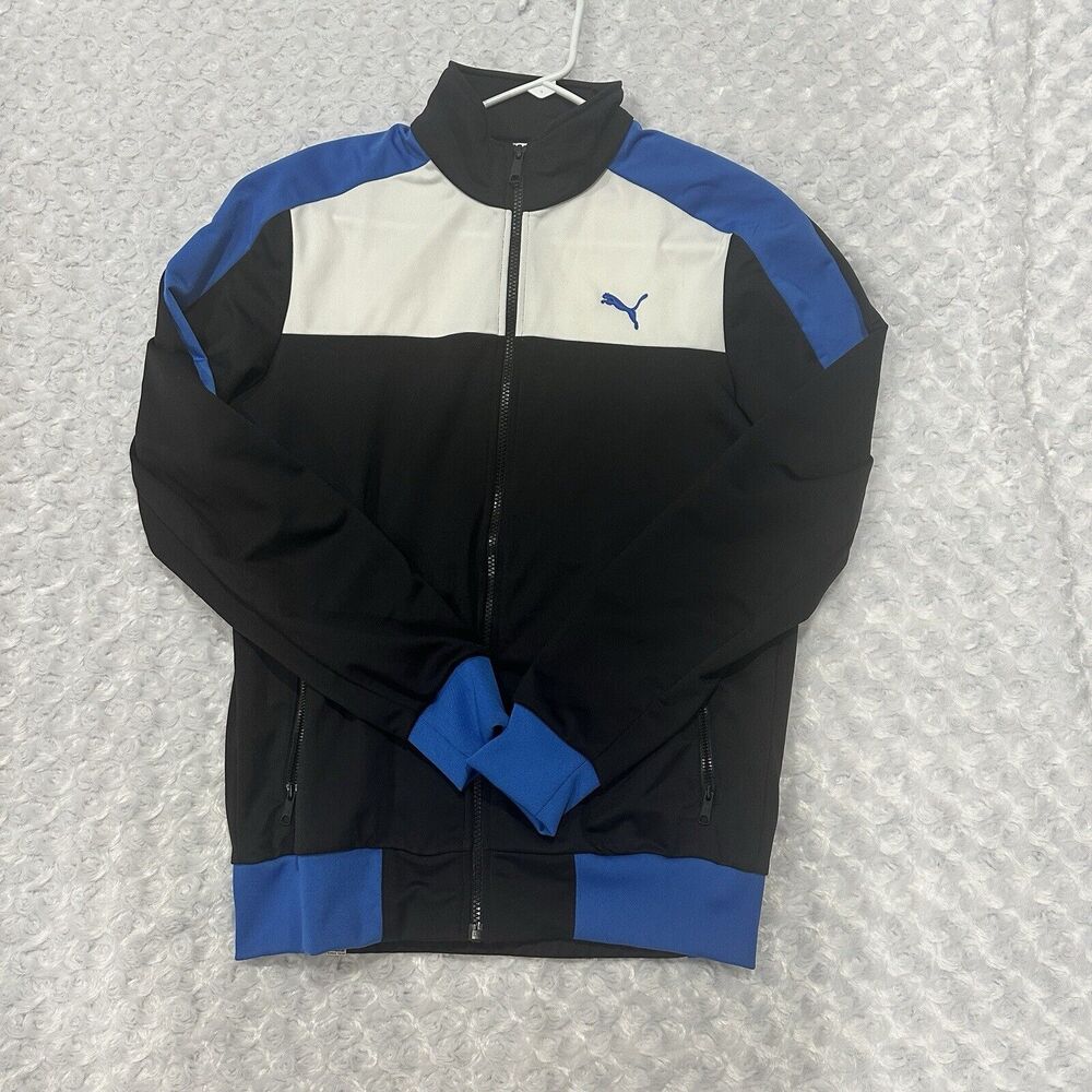 Puma Track Jacket Adult Sz Small Faas Full Zip Logo Black White Sportwear Men